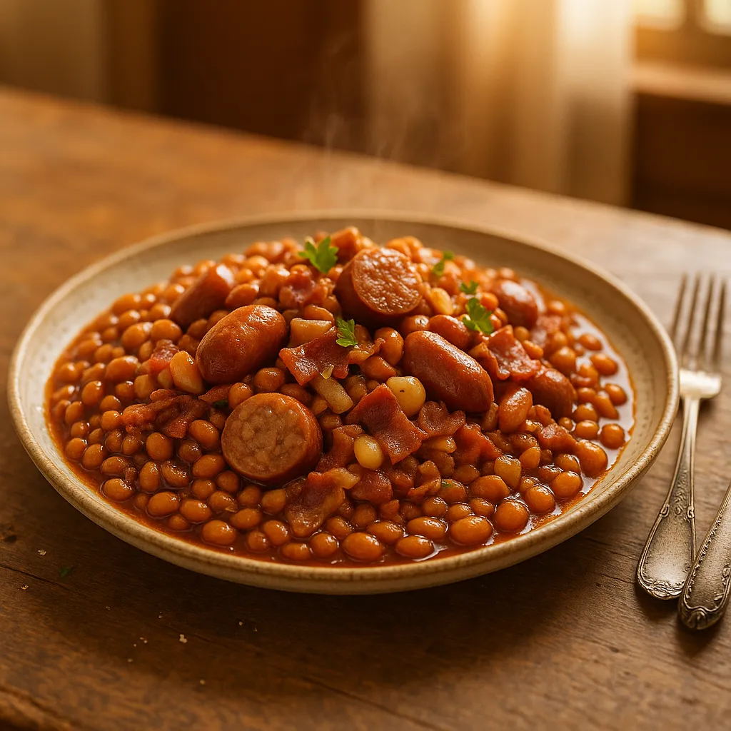 Baked Beans and Sausage Crockpot