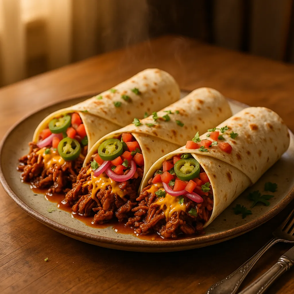 BBQ Chopped Pork Shoulder Burritos