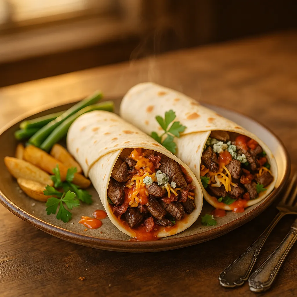 Buffalo Carne Asada Blue Cheese Wrap