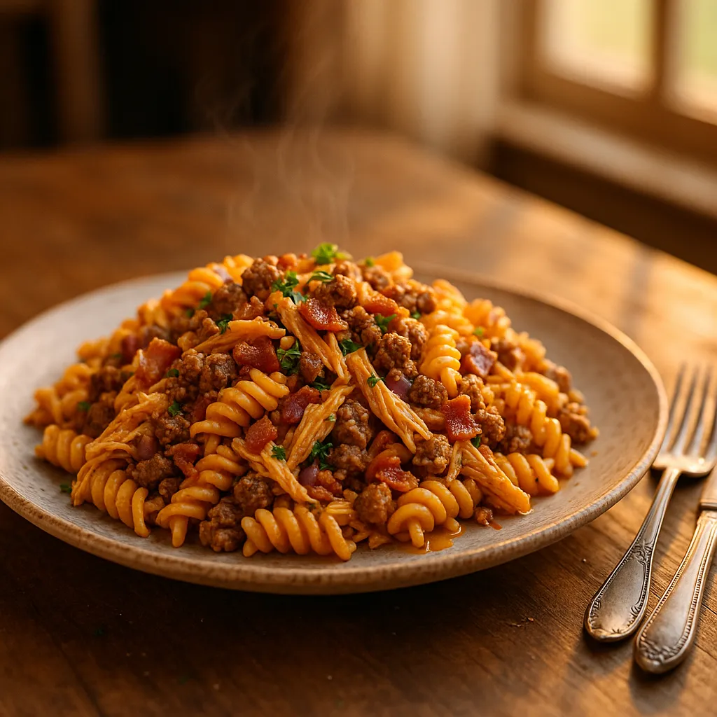 Buffalo Chicken Bacon Ranch Pasta