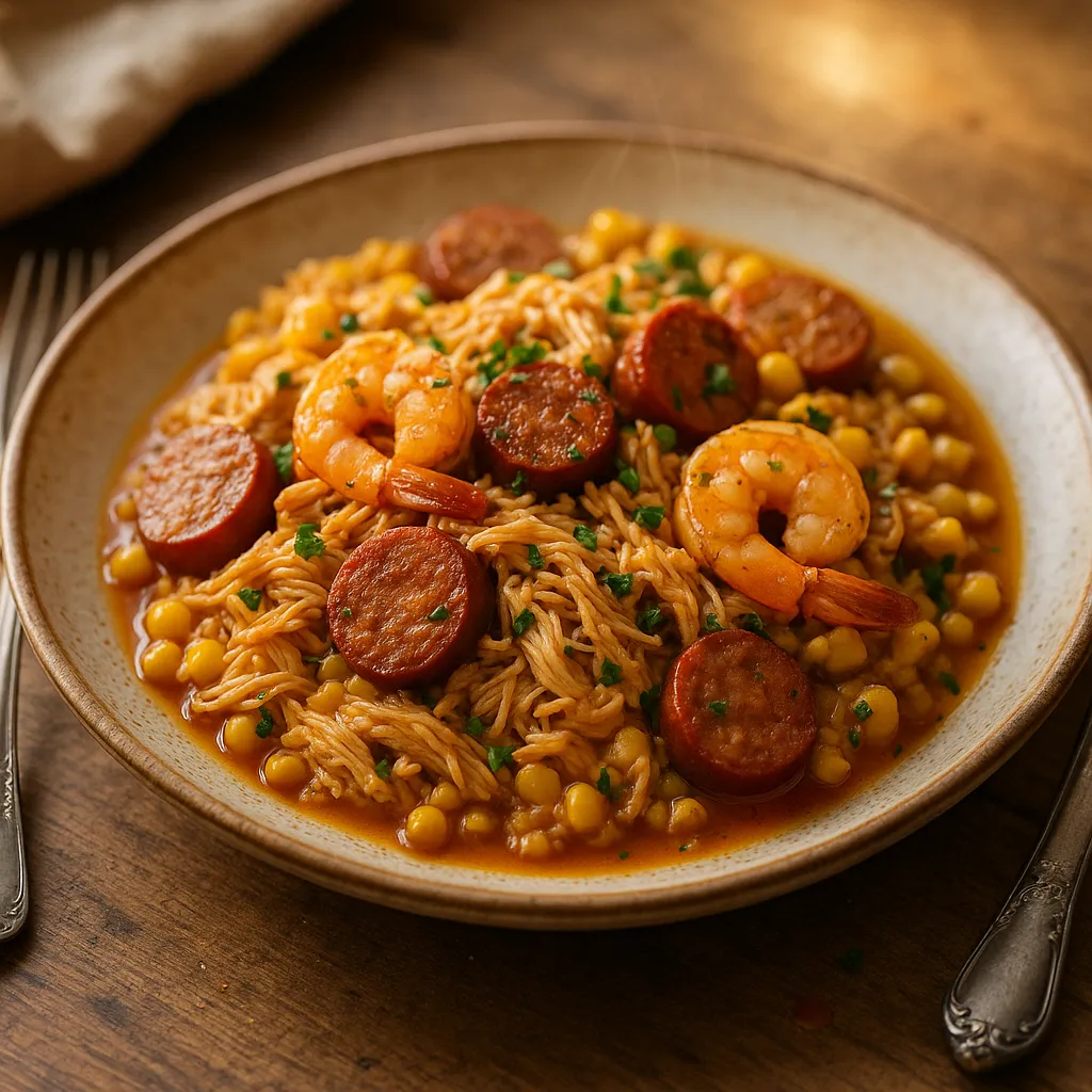 Cajun Chicken, Shrimp and Sausage Crockpot