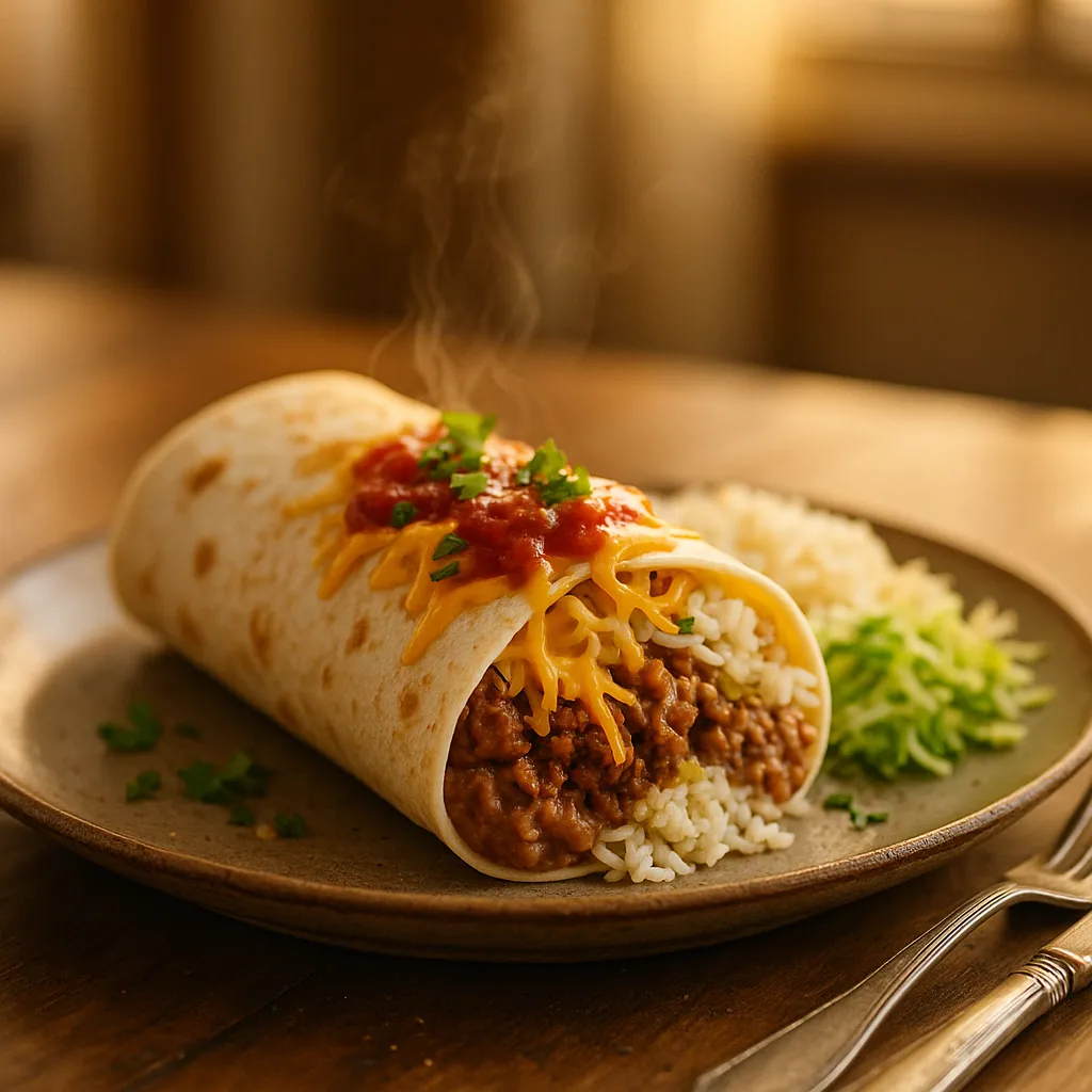 Chipotle Ground Beef Mexican Burrito