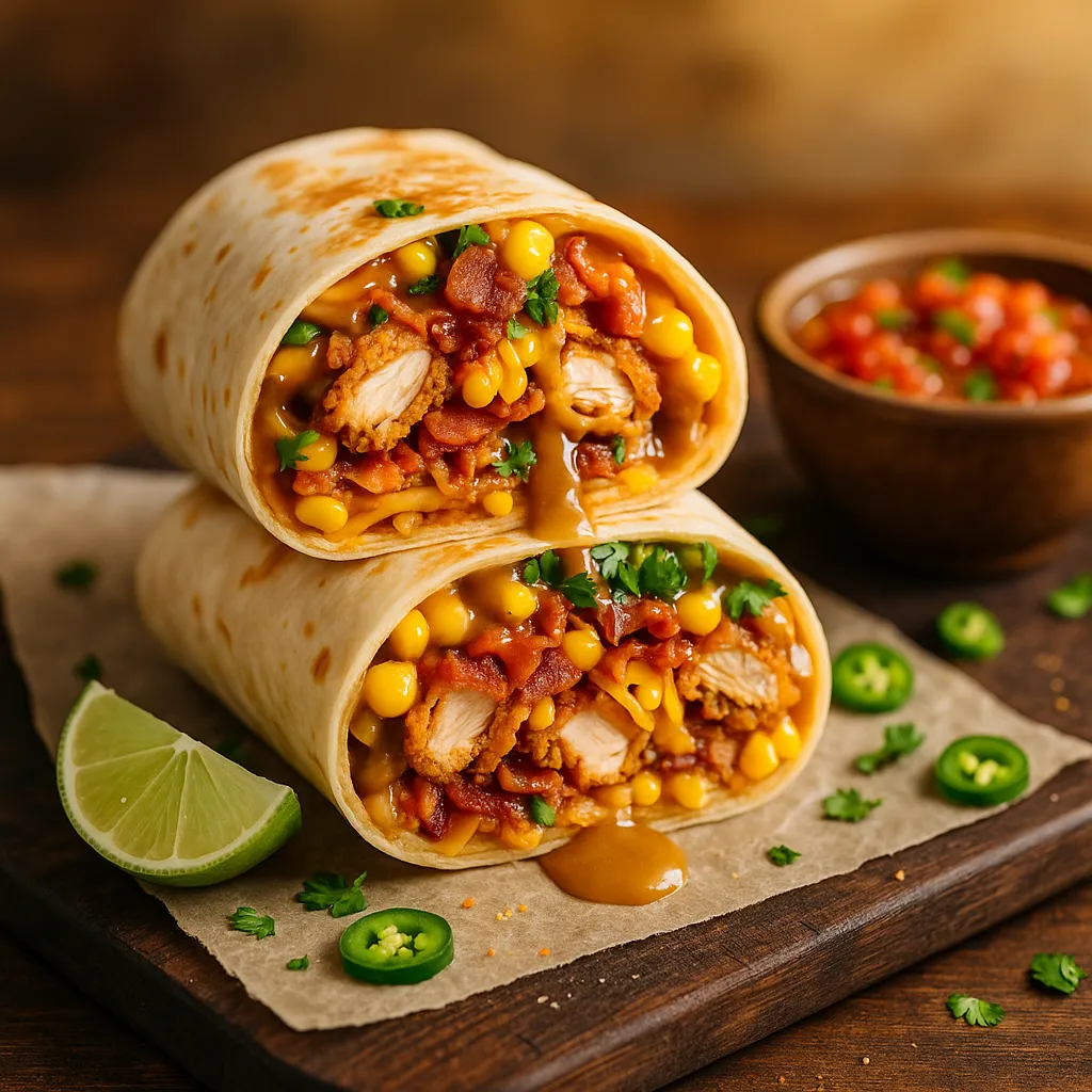 Fried Chicken Gravy and French Fries Burrito