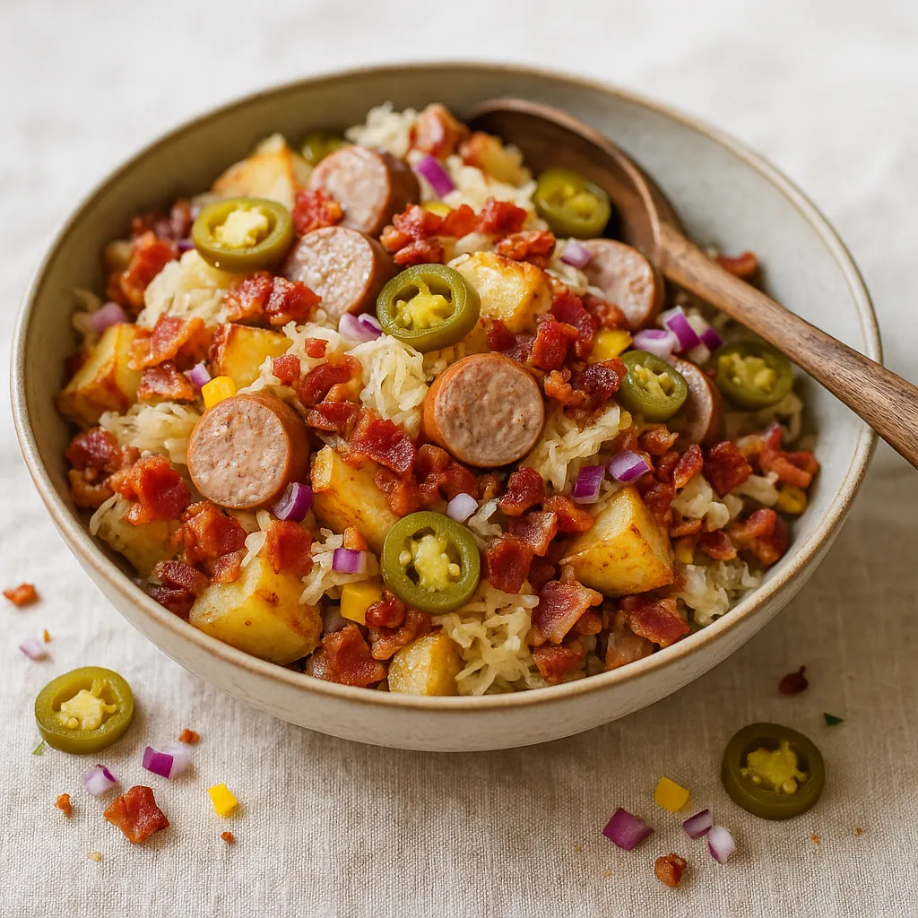 Loaded Brautwurst  Potato Salad