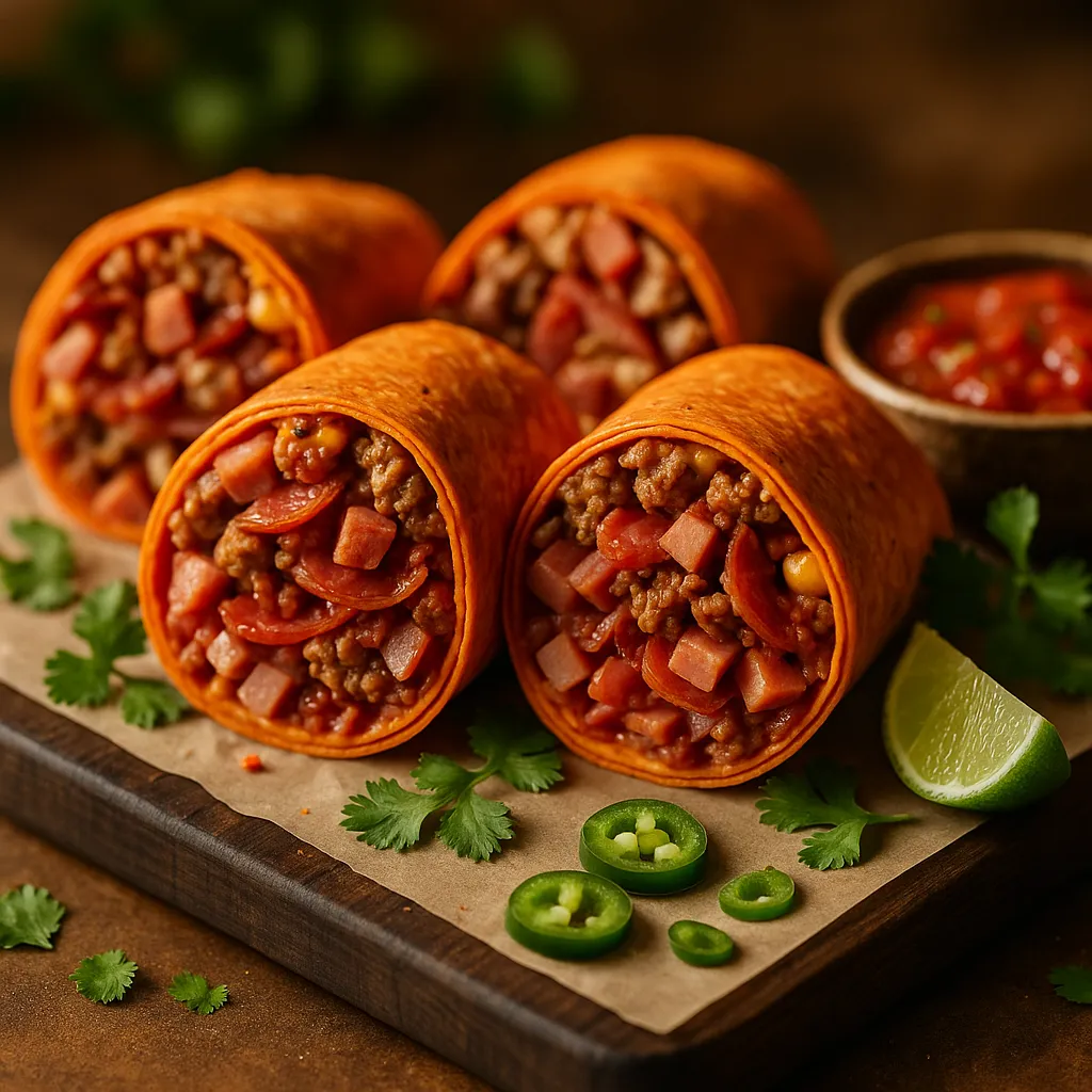 Meat Lovers Pizza Burritos