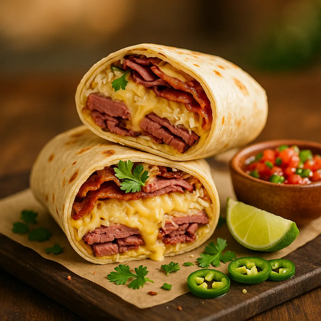 Pastrami Ruben Burrito