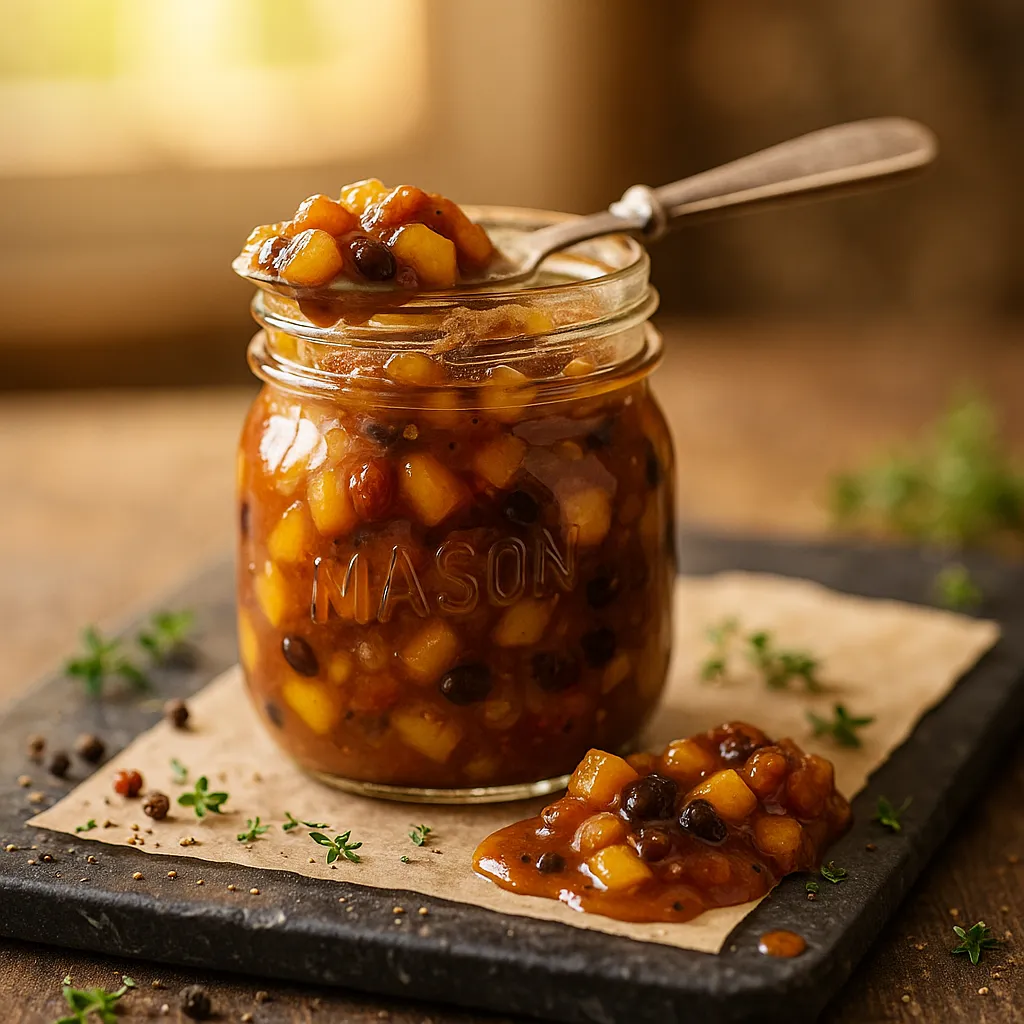 Peach Chutney BBQ Burger Topping