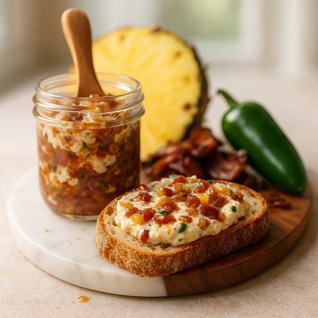 Pineapple Jalapeno cream cheese bacon jam