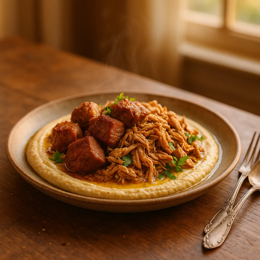 Pork and Chicken Hummus Crockpot