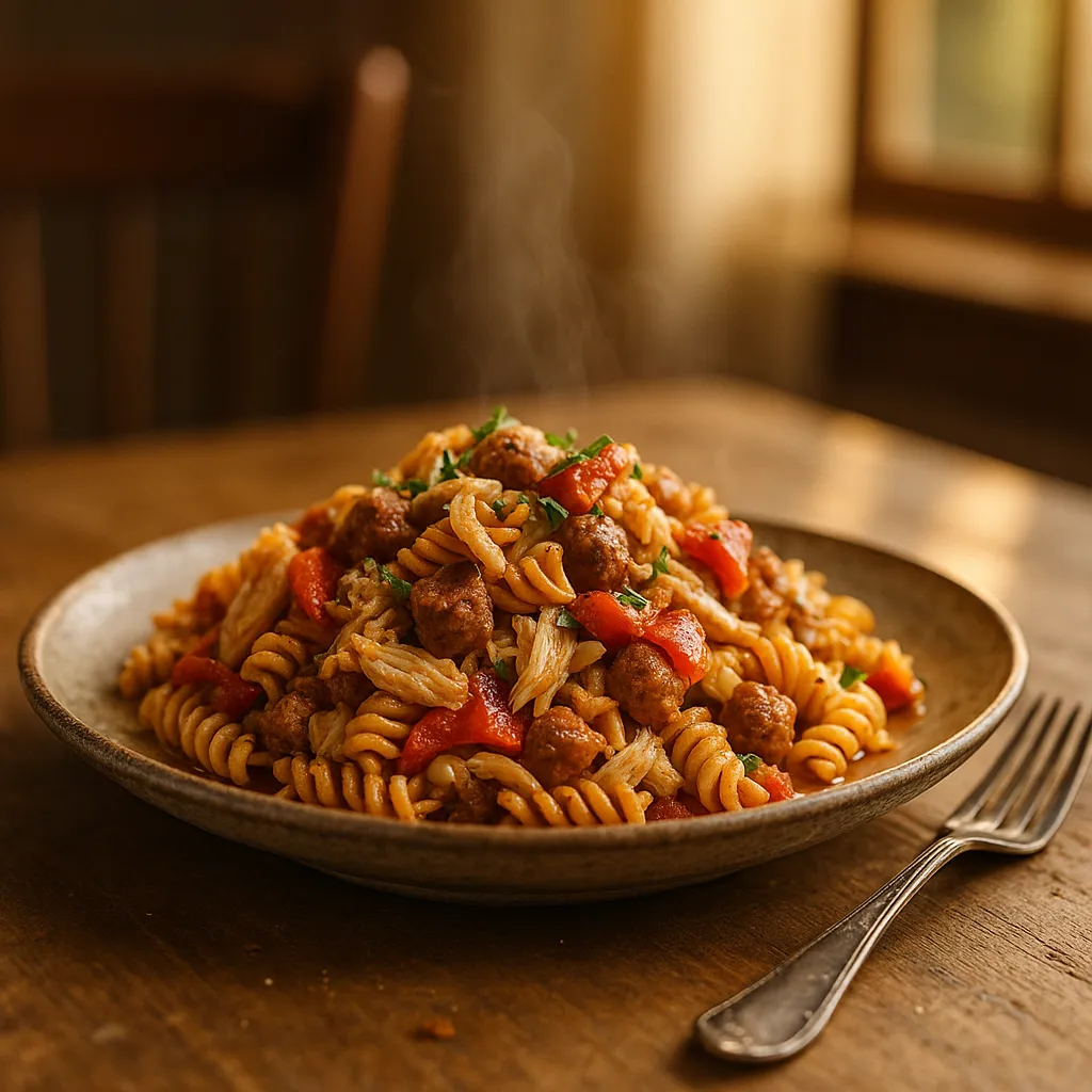 Roasted Peppers and Walnuts Pasta