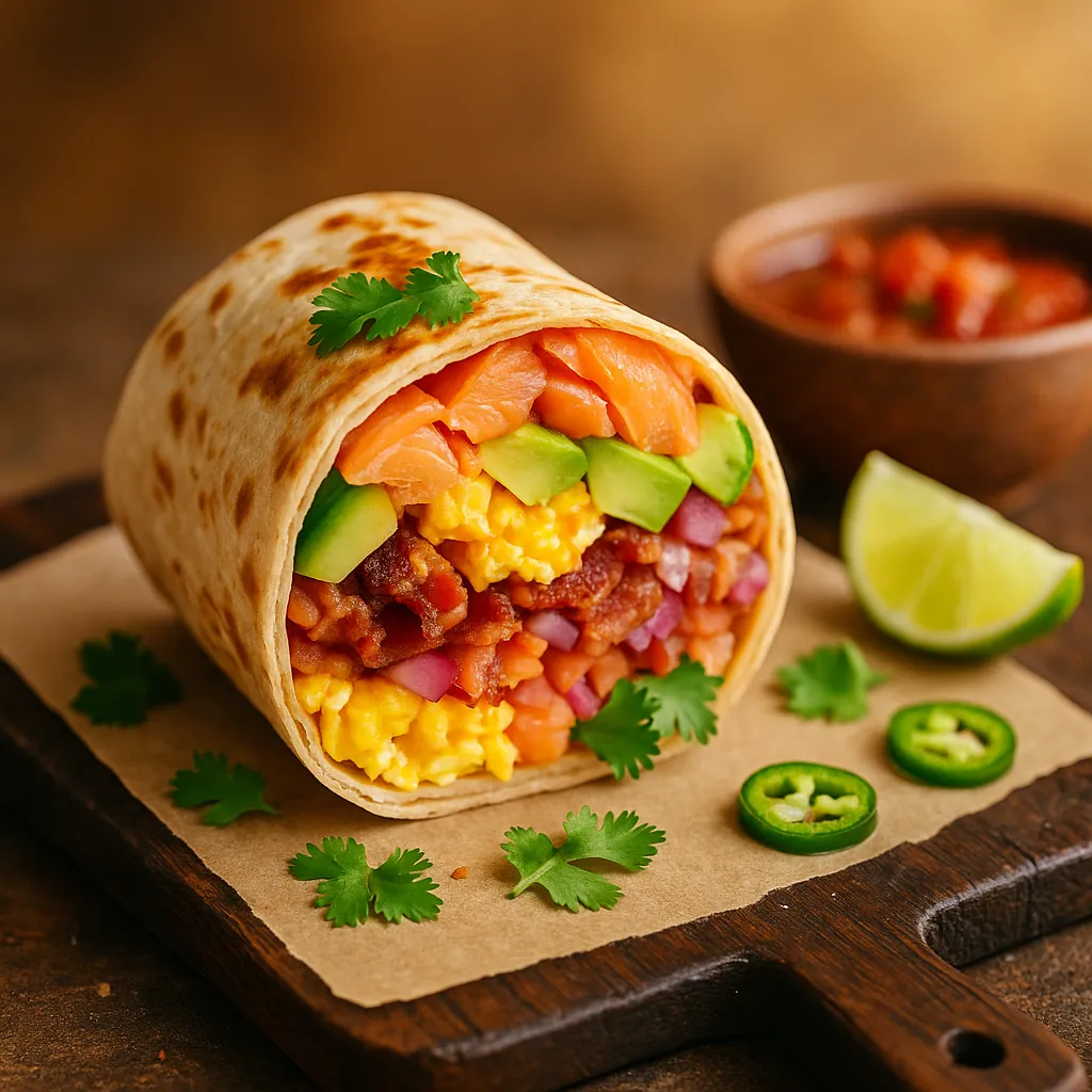 Smoked Salmon Honey Chipotle Burrito