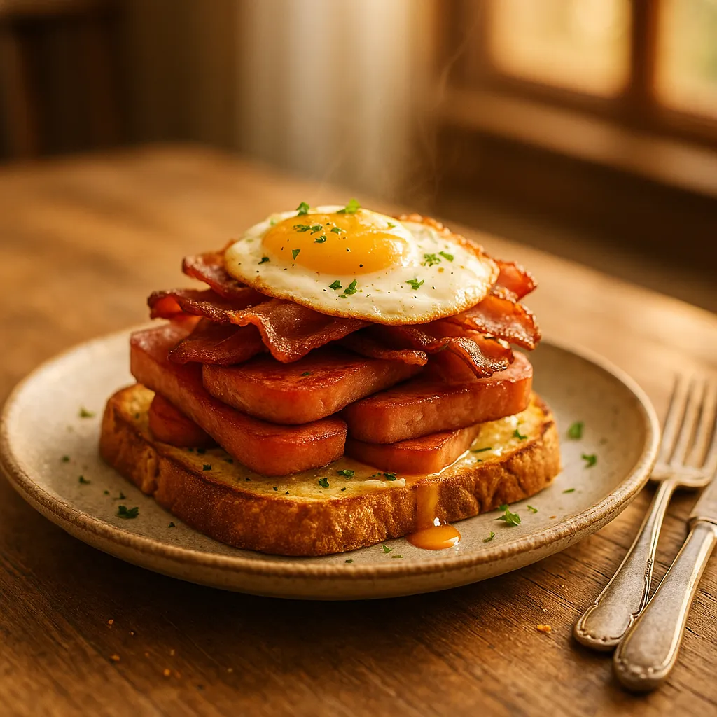Spam and Eggs Sandwich