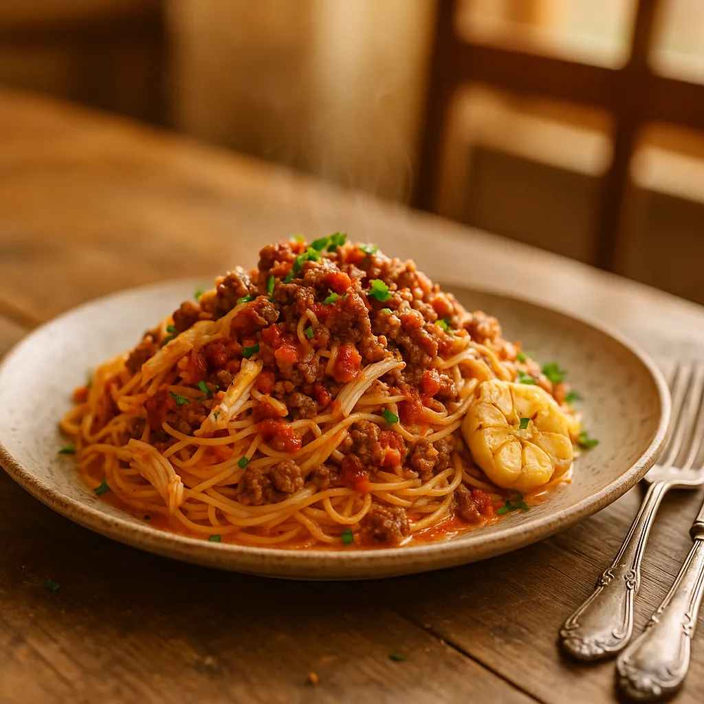 Spicy Pink Sauce Angel Hair Pasta