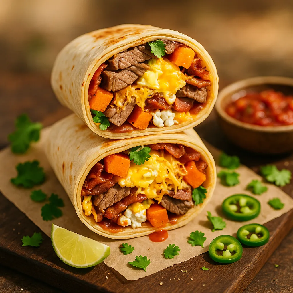 Sweet Potato BBQ Steak Burrito