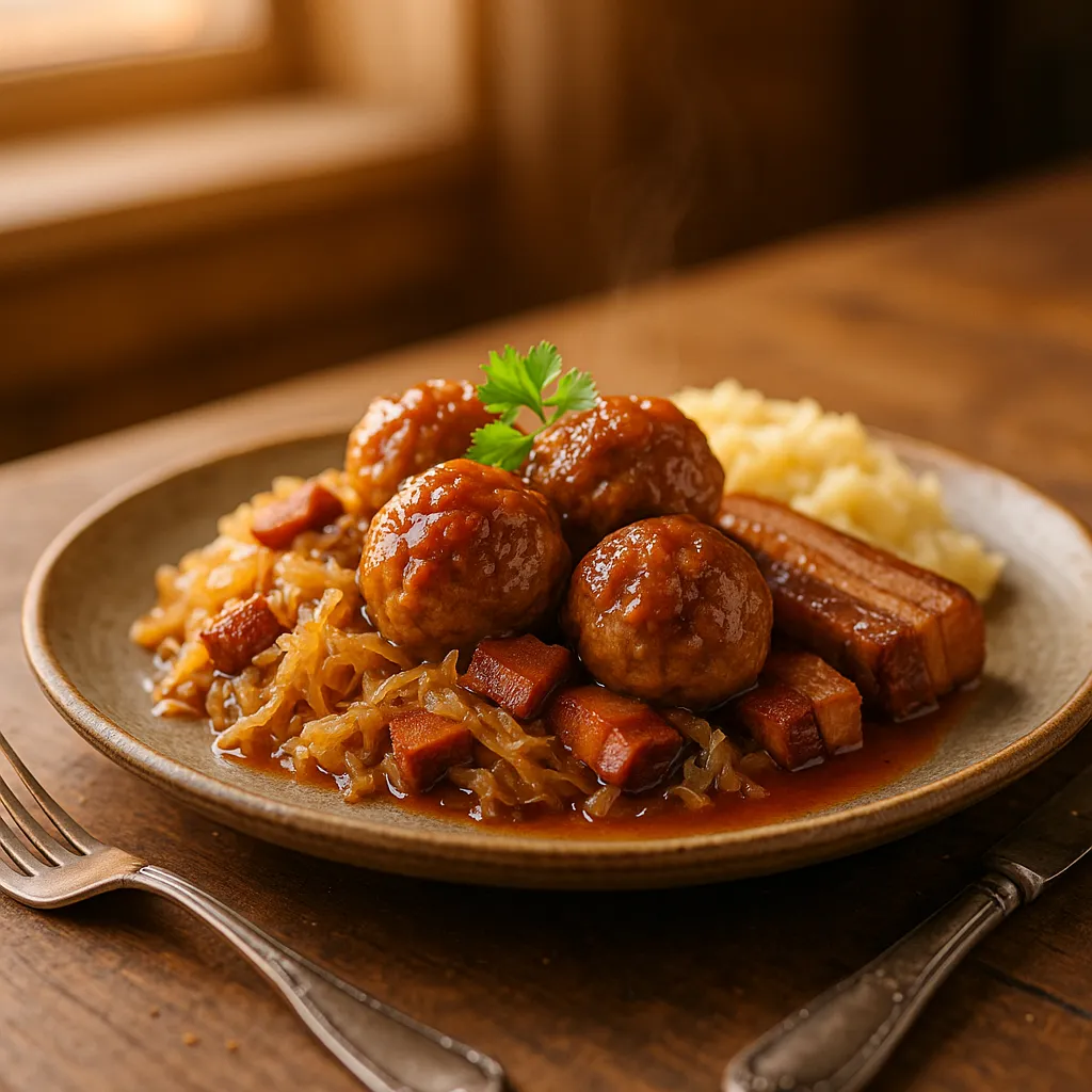 Sweet Sourkrout Meatballs Crockpot