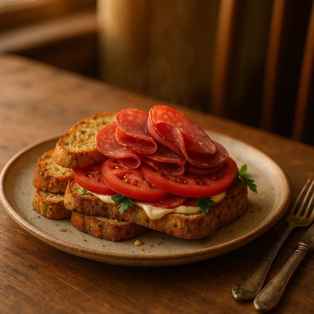 Tomato Salami Sandwich