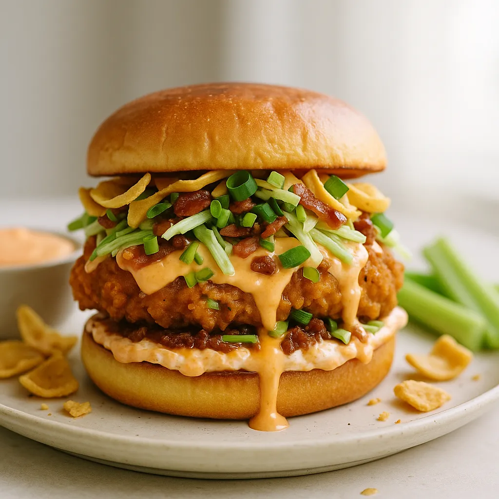 Buffalo Cream Cheese Dip Chicken Sandwich