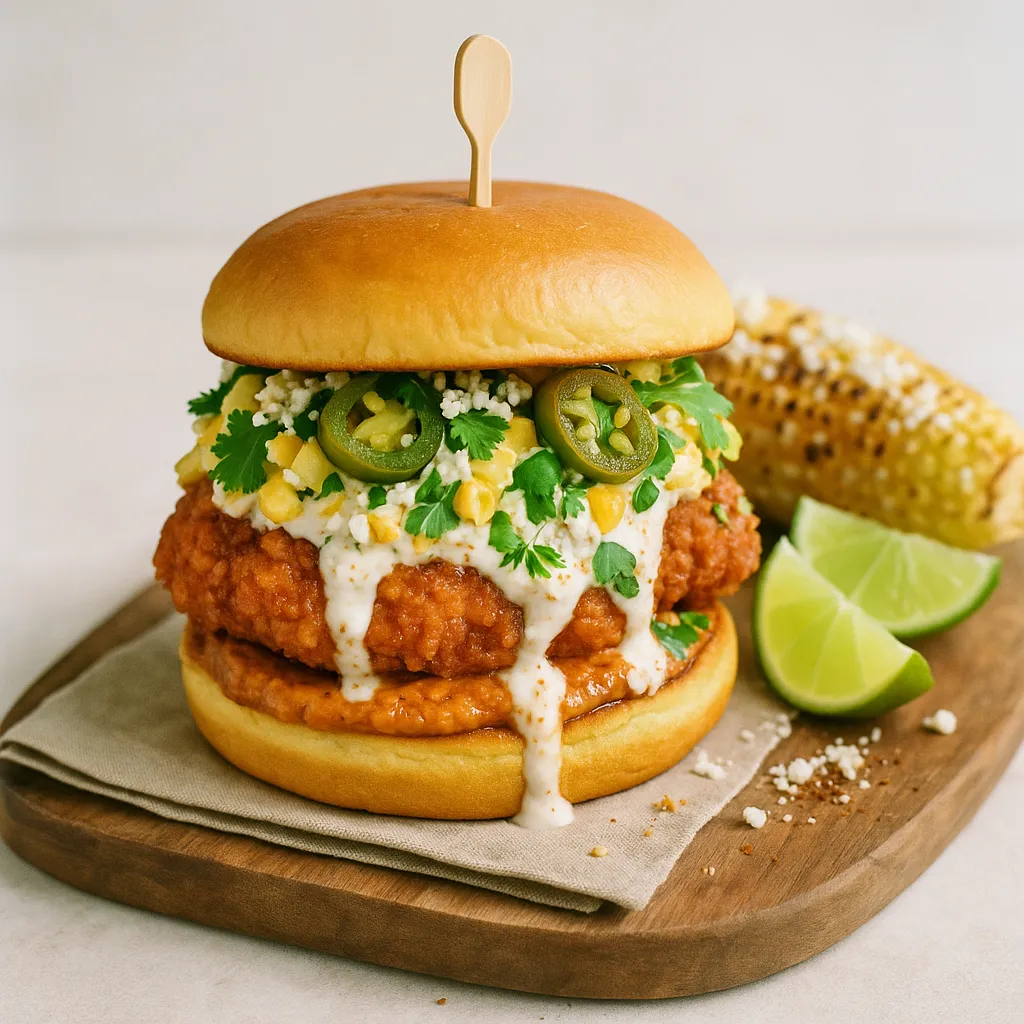 Mexican Elote Chili Lime Chicken Sandwich