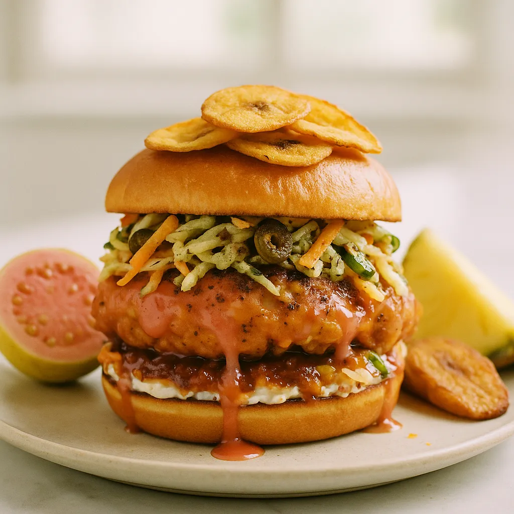 Caribbean Jerk with Guava Chicken Sandwich - Sweet-Heat Tropical
