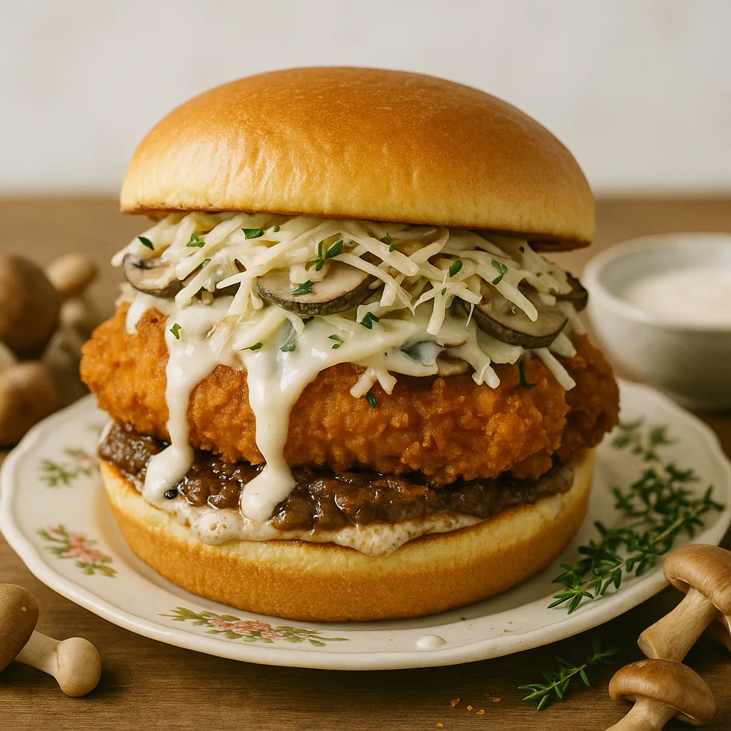 Mushroom Alfredo Chicken Sandwich