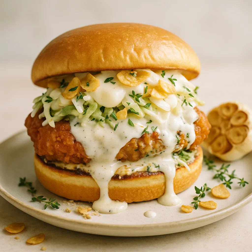 Roasted Garlic Cream Chicken Sandwich