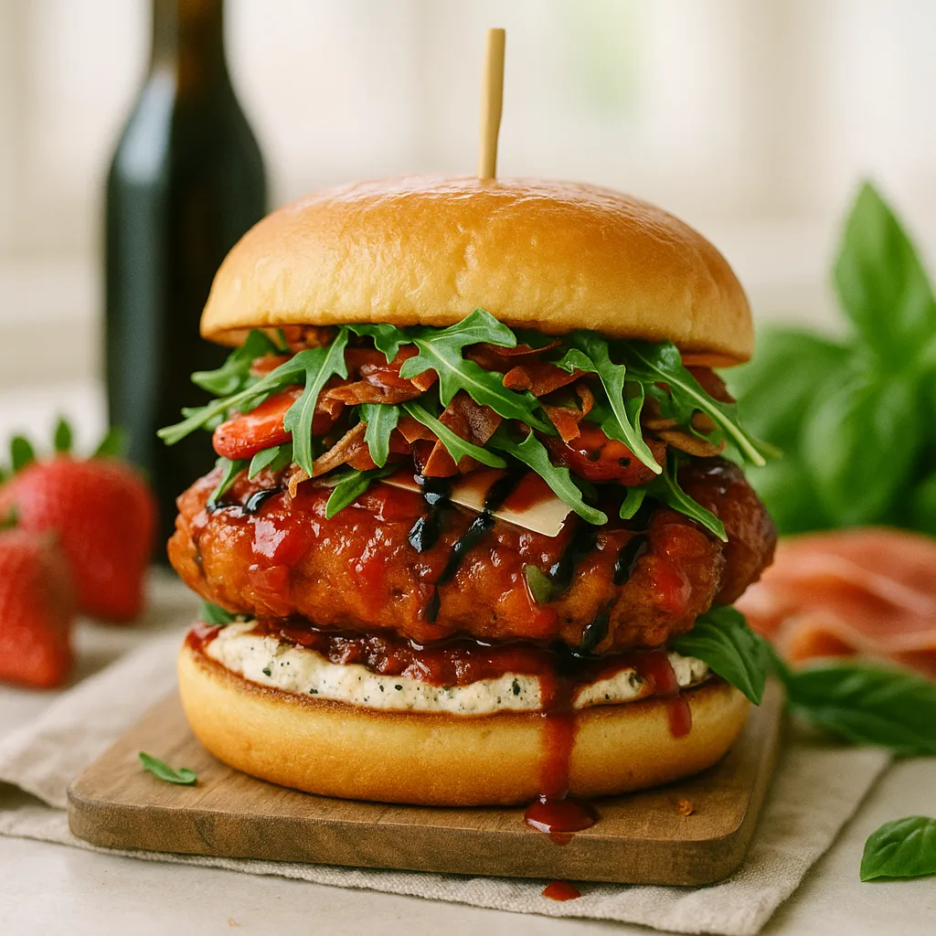 Strawberry Balsamic Mascarpone Chicken Sandwich