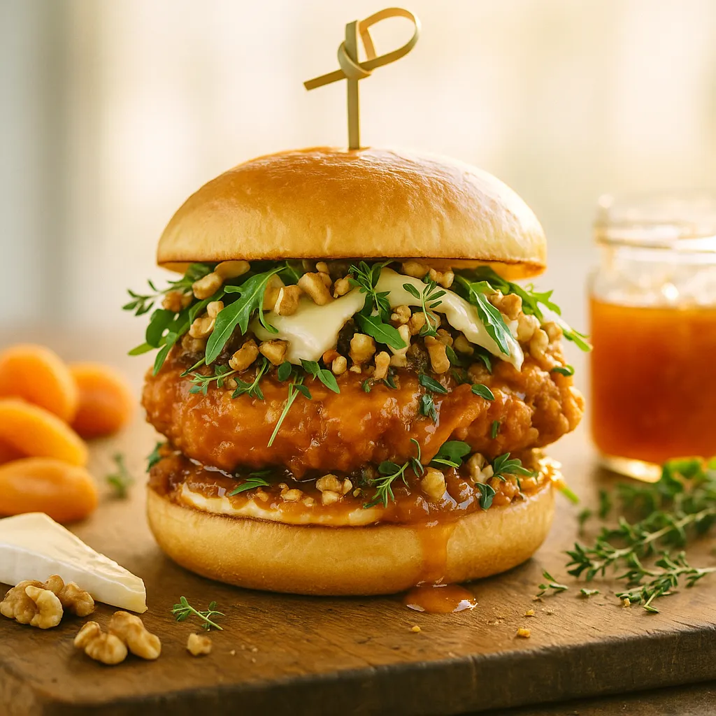 Spiced Apricot Walnut Chicken Sandwich