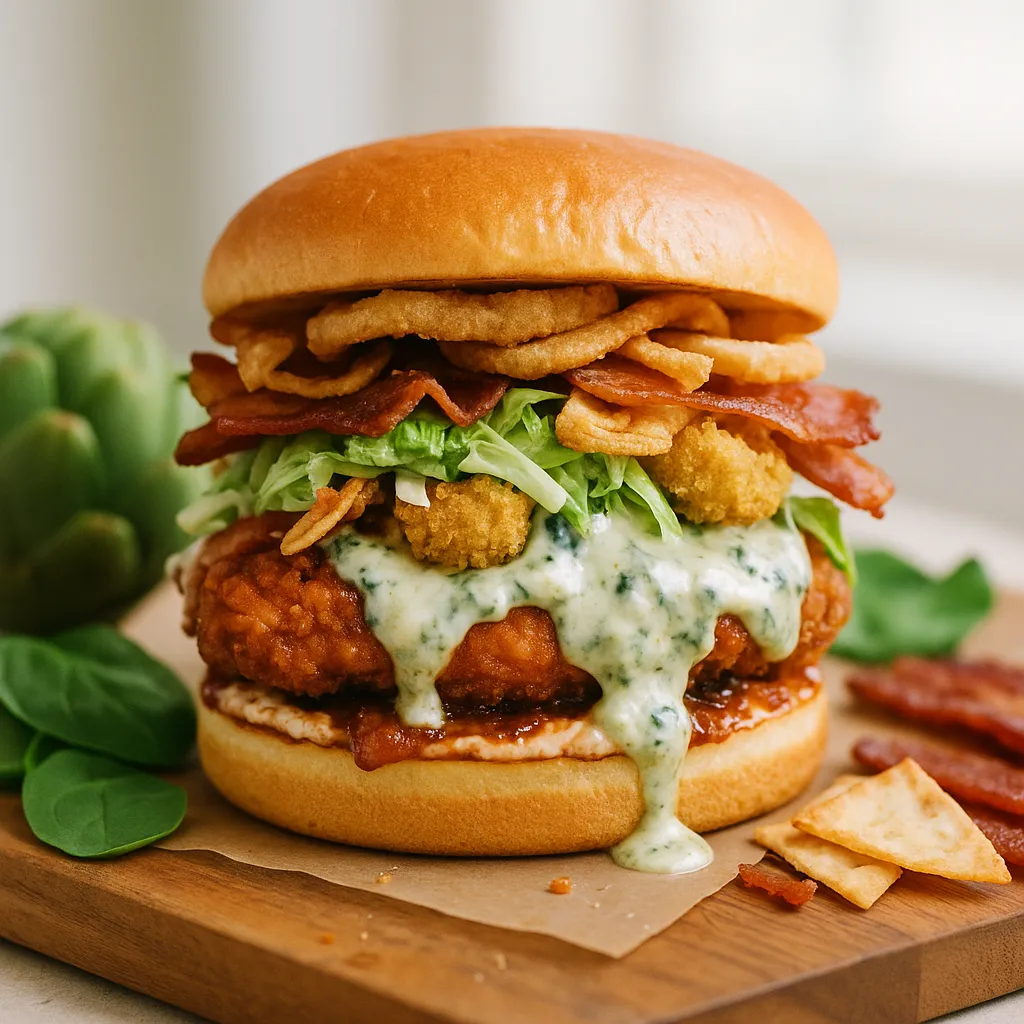 Spinach Artichoke Dip Chicken Sandwich