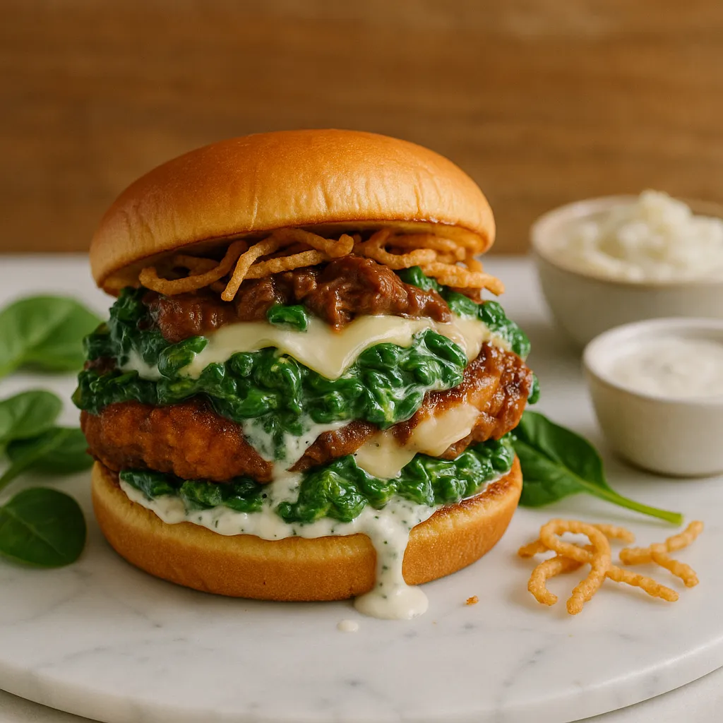 Creamed Spinach Chicken Sandwich