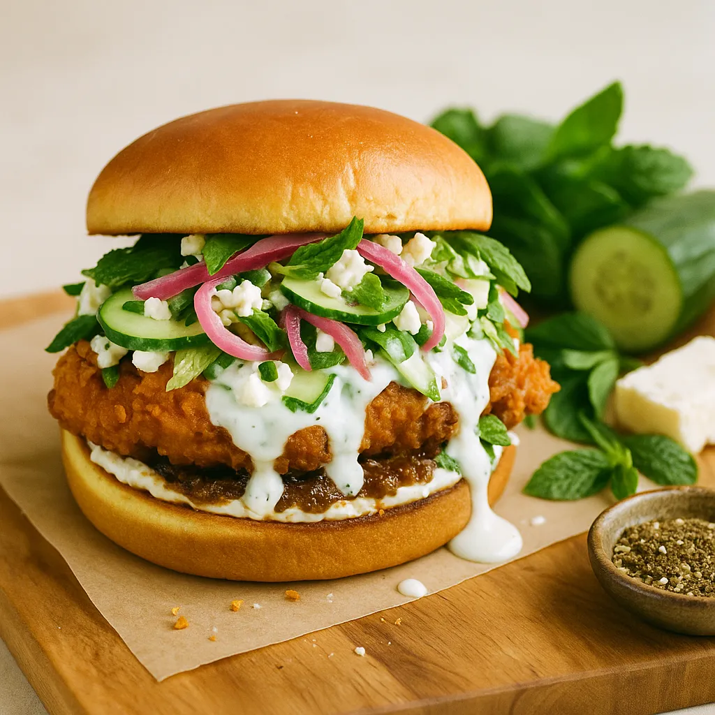 Mint Yogurt Sauce Chicken Sandwich